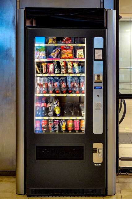 Fonctionnement d'un distributeur automatique de boissons, snacks
